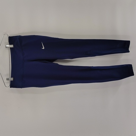Nike Pants - Nike Running ankle legging pants small blue women's athletic stretch drawstring